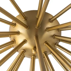 Bloom Blue Glass Bubble Round Sunburst Semi Flush Chandelier