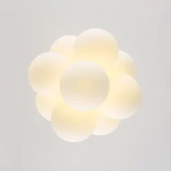 Bloom Brass Cluster Opal Glass Globe Bubble Chandelier