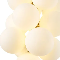 Bloom Brass Cluster Opal Glass Globe Bubble Chandelier