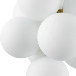Bloom Brass Cluster Opal Glass Globe Bubble Chandelier
