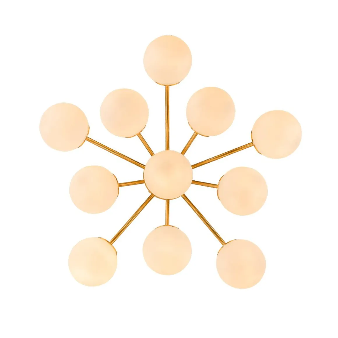 Bloom Brass Frosted Glass Bubble Semi Flush Chandelier