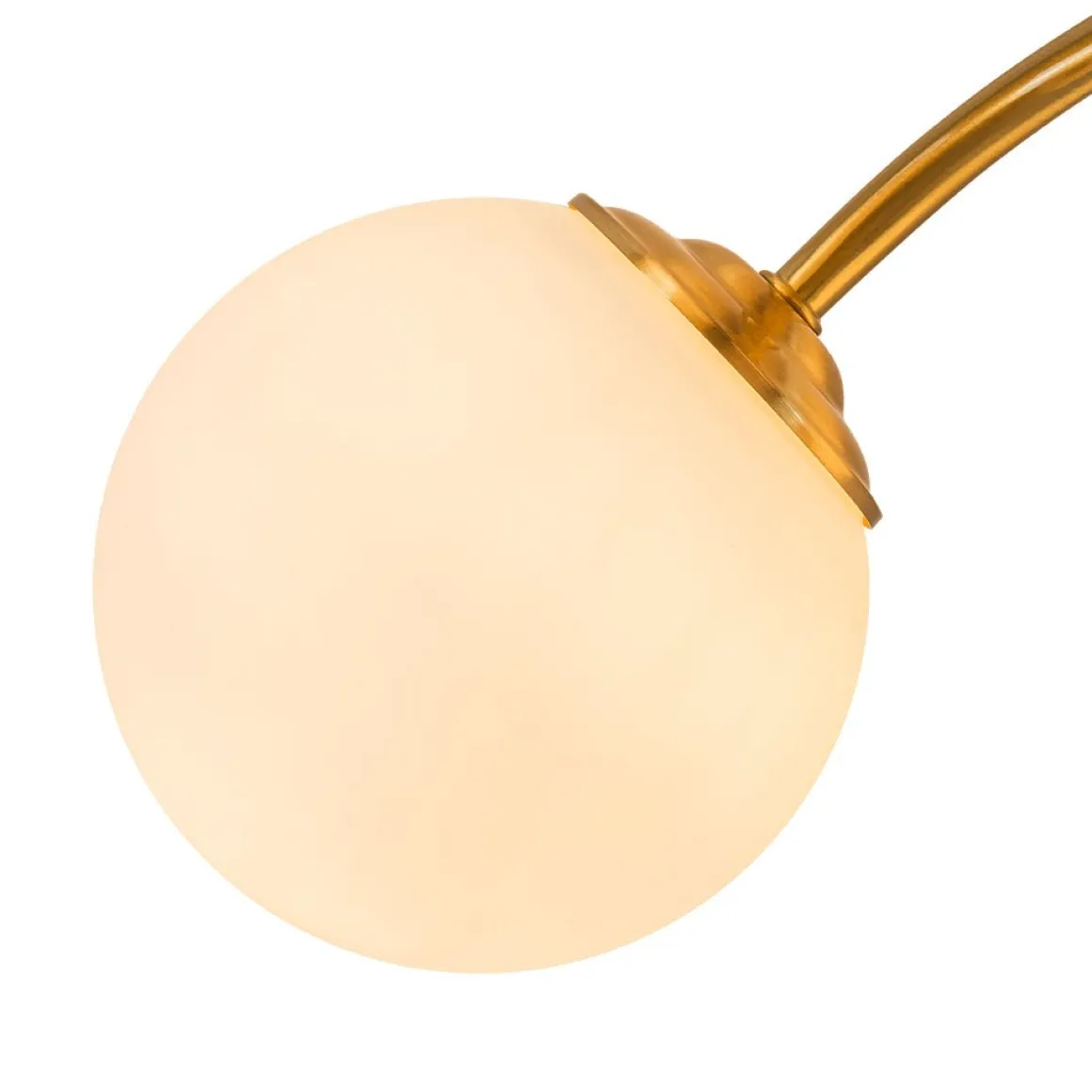 Bloom Brass Frosted Glass Bubble Semi Flush Chandelier