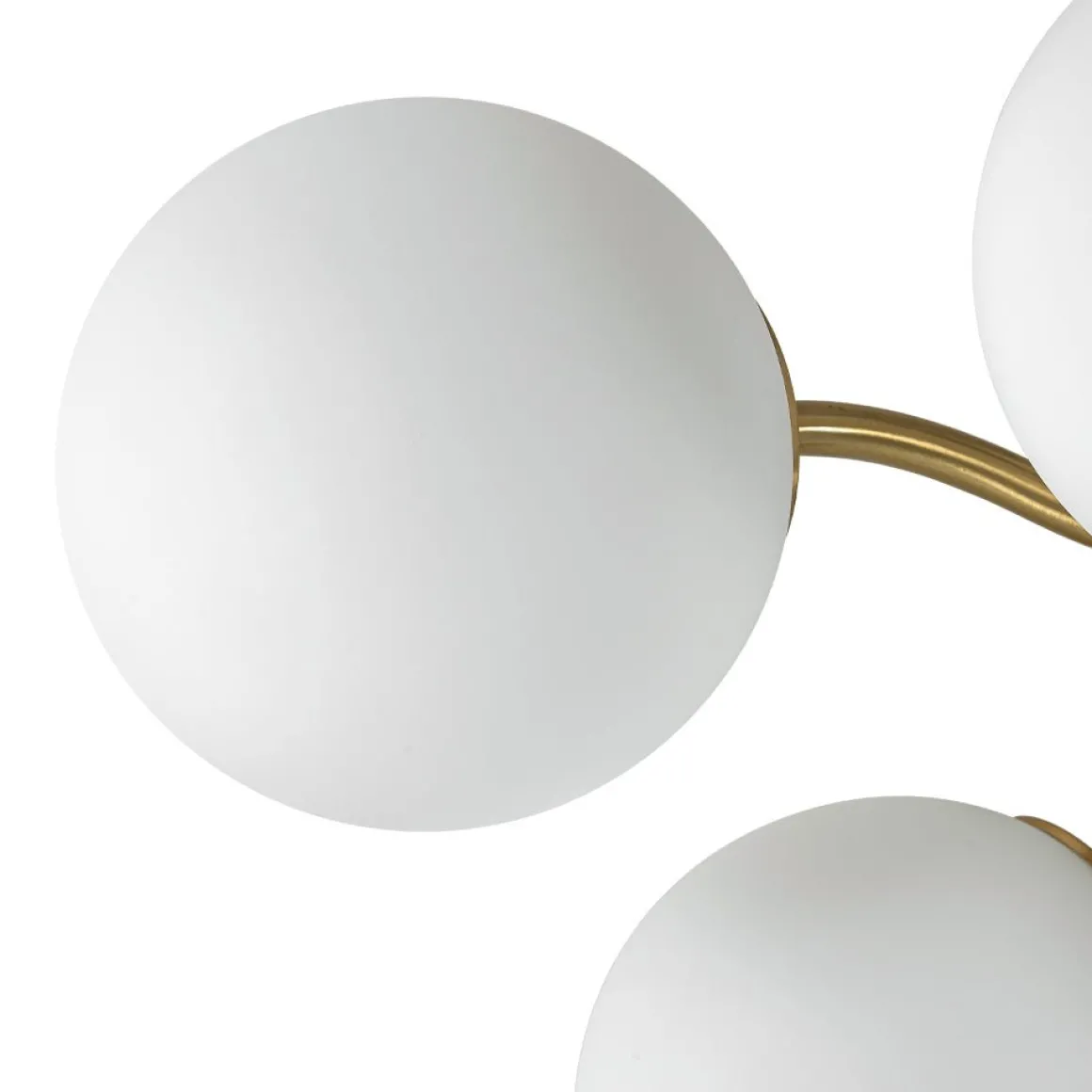 Bloom Brass Frosted Glass Bubble Semi Flush Chandelier
