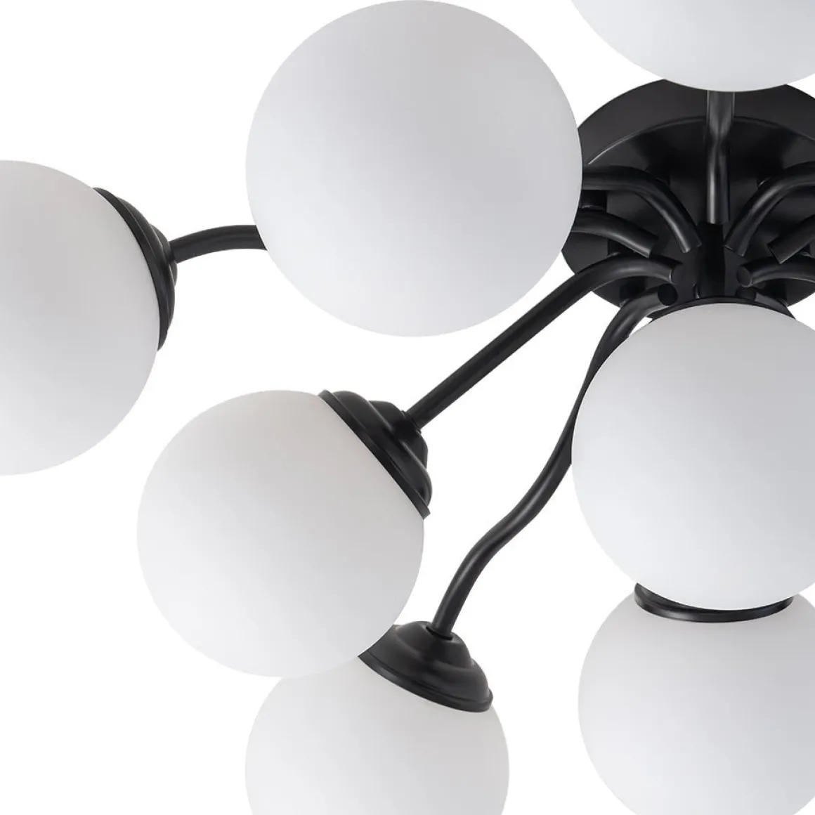 Bloom Brass Frosted Glass Bubble Semi Flush Chandelier