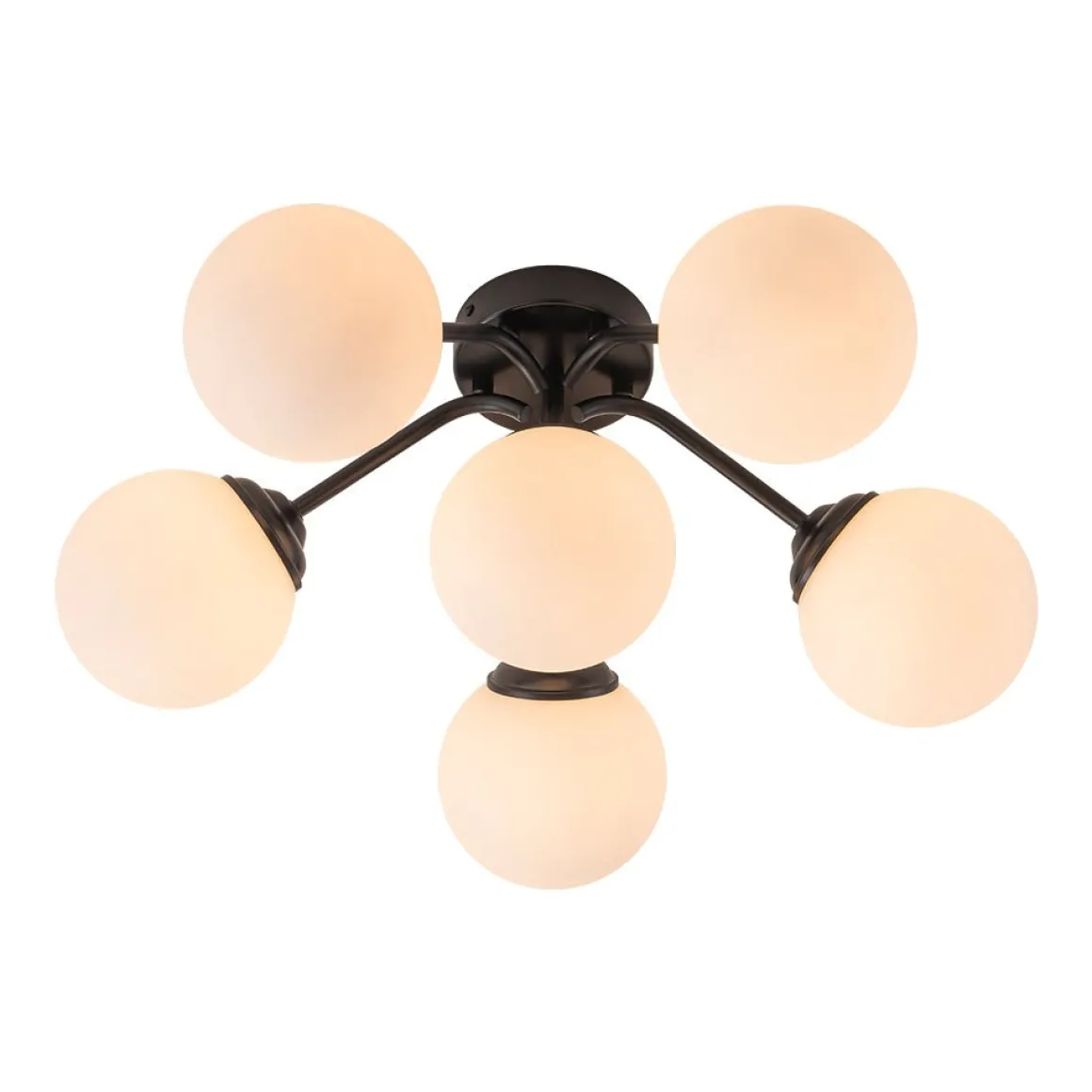 Bloom Brass Frosted Glass Bubble Semi Flush Chandelier