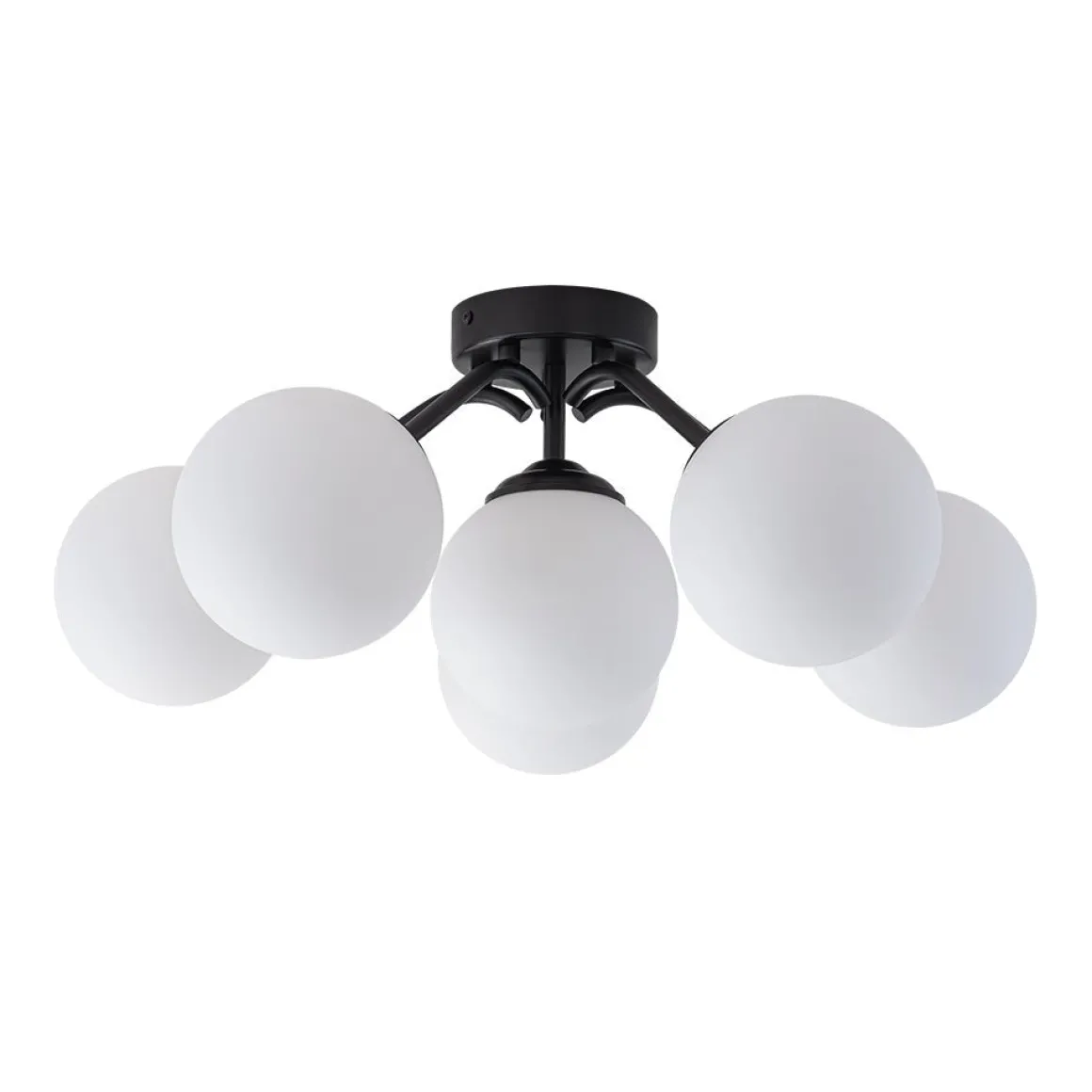 Bloom Brass Frosted Glass Bubble Semi Flush Chandelier