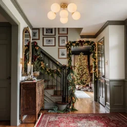 Bloom Brass Frosted Glass Bubble Semi Flush Chandelier