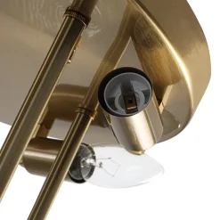 Bloom Brass 6-Light Tiered Rippled Glass Round Semi Flush Mount