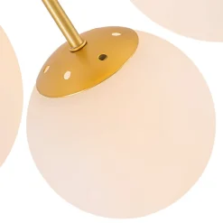 Bloom Dimmable Opal Glass Globe Bubble Semi Flush Chandelier