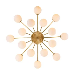 Bloom Dimmable Opal Glass Globe Bubble Semi Flush Chandelier