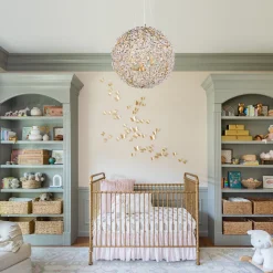 Bloom French Gold Blossom Crystal Floral Orb Chandelier