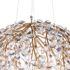 Bloom French Gold Blossom Crystal Floral Orb Chandelier