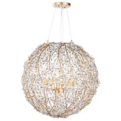 Bloom French Gold Blossom Crystal Floral Orb Chandelier