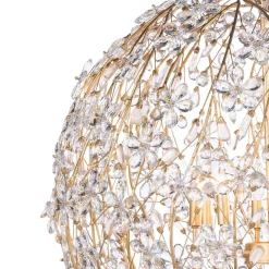 Bloom French Gold Blossom Crystal Floral Orb Chandelier