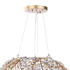 Bloom French Gold Blossom Crystal Floral Orb Chandelier