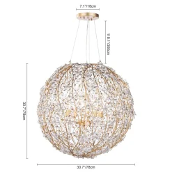 Bloom French Gold Blossom Crystal Floral Orb Chandelier