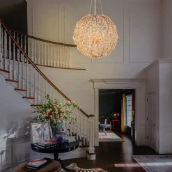 Bloom French Gold Blossom Crystal Floral Orb Chandelier