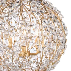 Bloom French Gold Blossom Crystal Floral Orb Chandelier