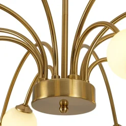 Bloom Frosted Glass Bubble Arched Arm Sputnik Chandelier