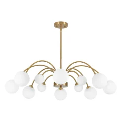 Bloom Frosted Glass Bubble Arched Arm Sputnik Chandelier
