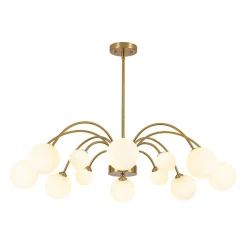 Bloom Frosted Glass Bubble Arched Arm Sputnik Chandelier