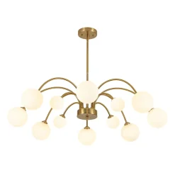 Bloom Frosted Glass Bubble Arched Arm Sputnik Chandelier