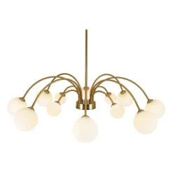 Bloom Frosted Glass Bubble Arched Arm Sputnik Chandelier