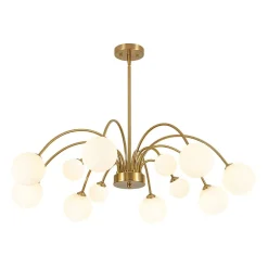 Bloom Frosted Glass Bubble Arched Arm Sputnik Chandelier