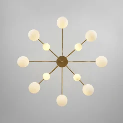 Bloom Frosted Glass Bubble Arched Arm Sputnik Chandelier