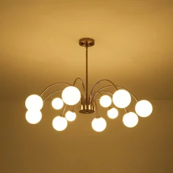Bloom Frosted Glass Bubble Arched Arm Sputnik Chandelier