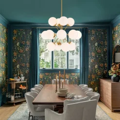 Bloom Frosted Glass Bubble Sphere Sputnik Chandelier