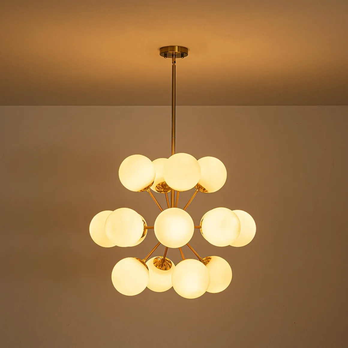 Bloom Frosted Glass Bubble Sphere Sputnik Chandelier