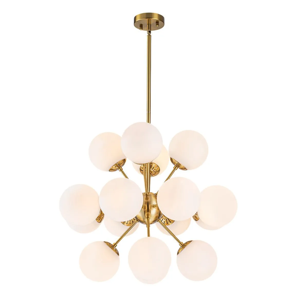 Bloom Frosted Glass Bubble Sphere Sputnik Chandelier