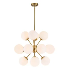 Bloom Frosted Glass Bubble Sphere Sputnik Chandelier