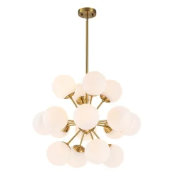 Bloom Frosted Glass Bubble Sphere Sputnik Chandelier