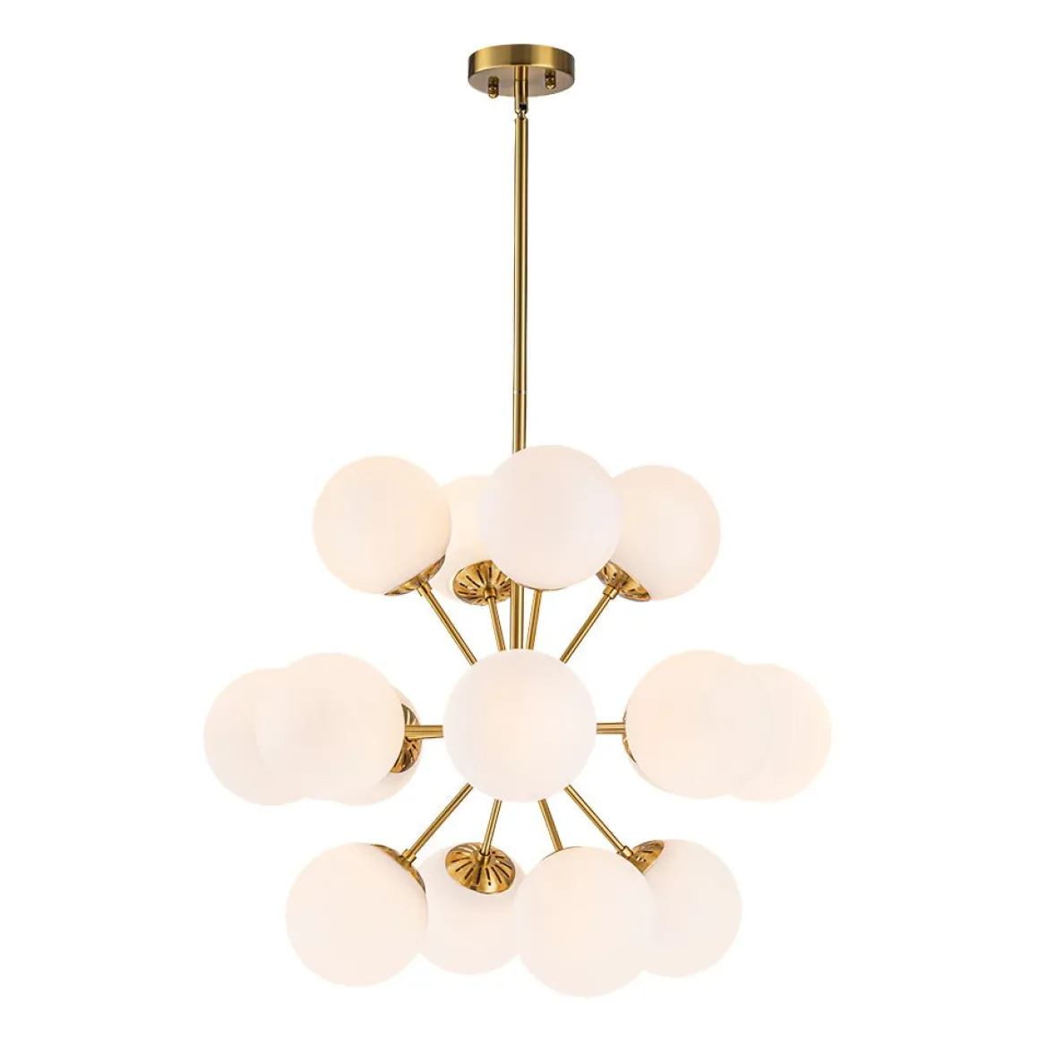Bloom Frosted Glass Bubble Sphere Sputnik Chandelier