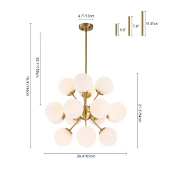 Bloom Frosted Glass Bubble Sphere Sputnik Chandelier