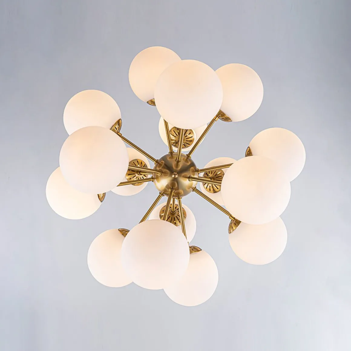 Bloom Frosted Glass Bubble Sphere Sputnik Chandelier