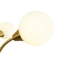 Bloom Frosted Glass Globe Bubble Brass Sputnik Chandelier
