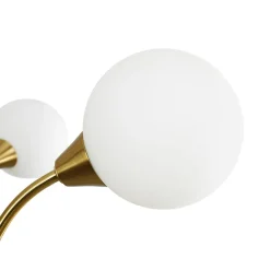 Bloom Frosted Glass Globe Bubble Brass Sputnik Chandelier