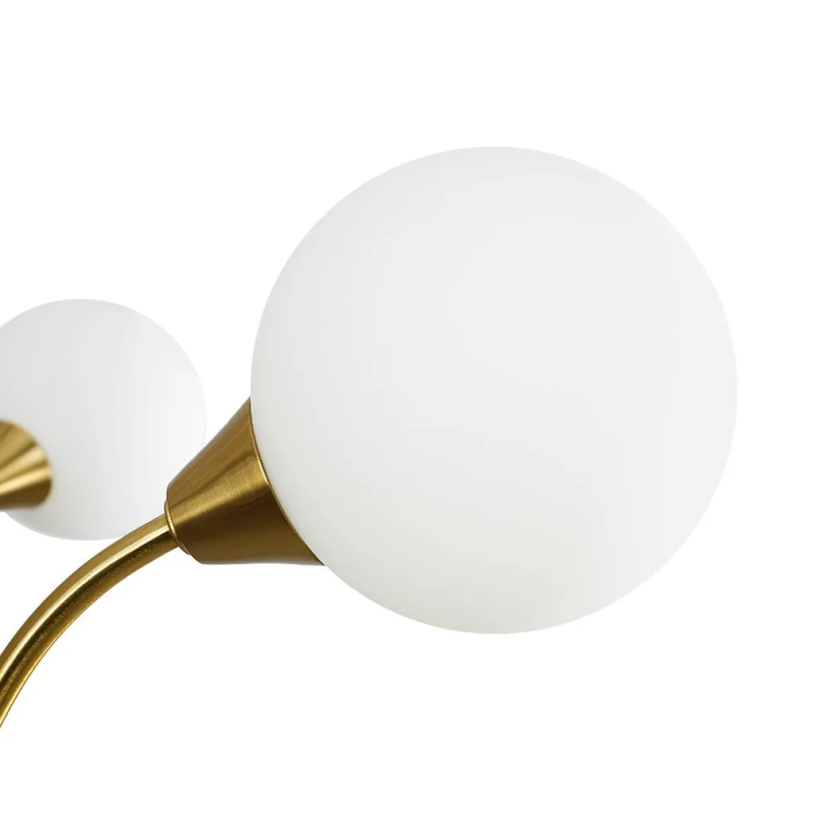 Bloom Frosted Glass Globe Bubble Brass Sputnik Chandelier