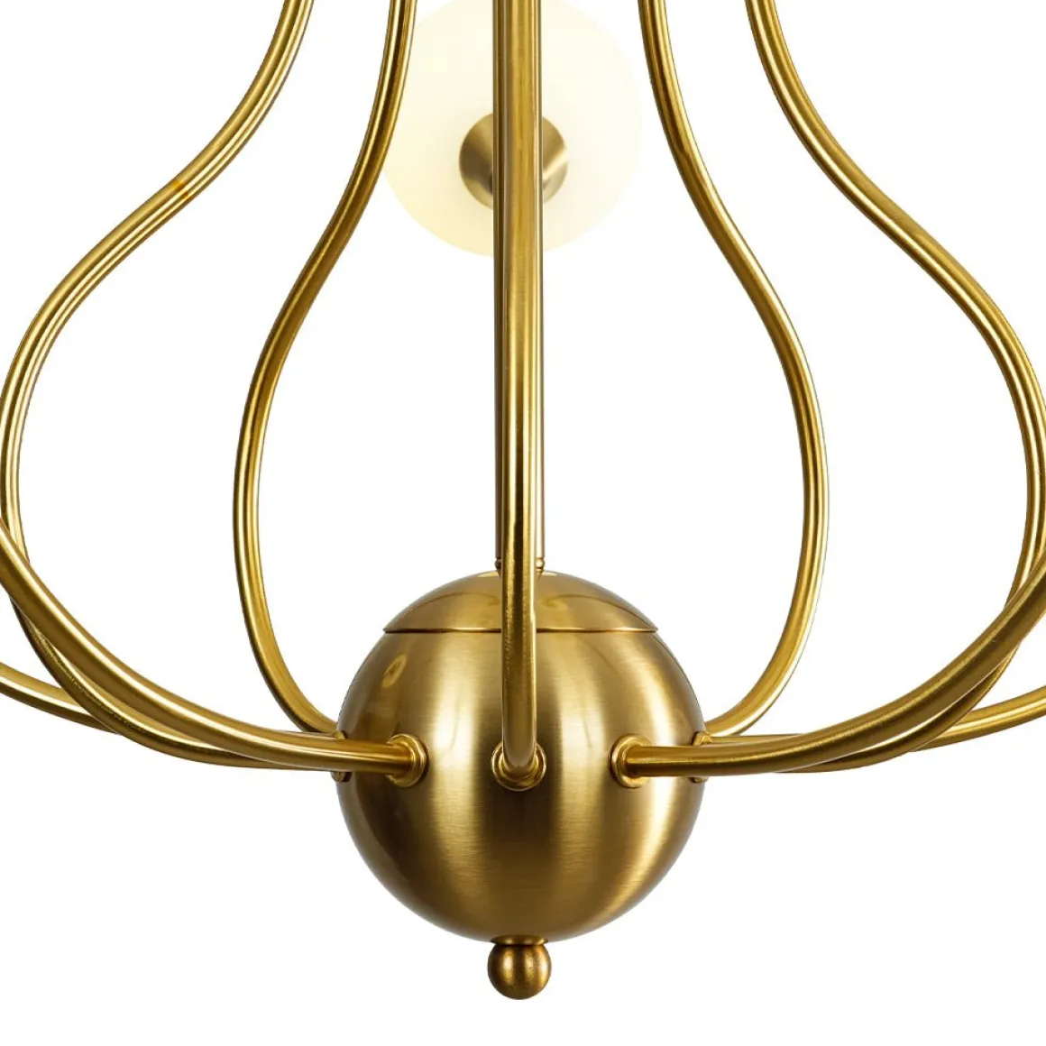 Bloom Frosted Glass Globe Bubble Brass Sputnik Chandelier