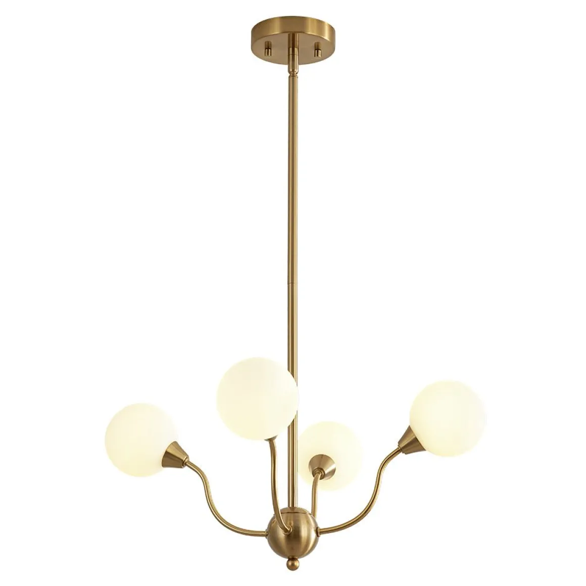 Bloom Frosted Glass Globe Bubble Brass Sputnik Chandelier