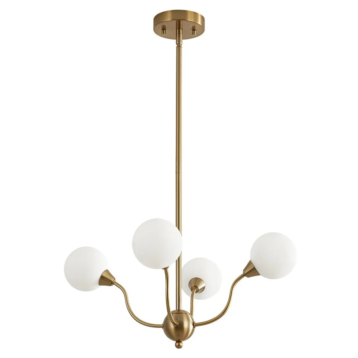 Bloom Frosted Glass Globe Bubble Brass Sputnik Chandelier