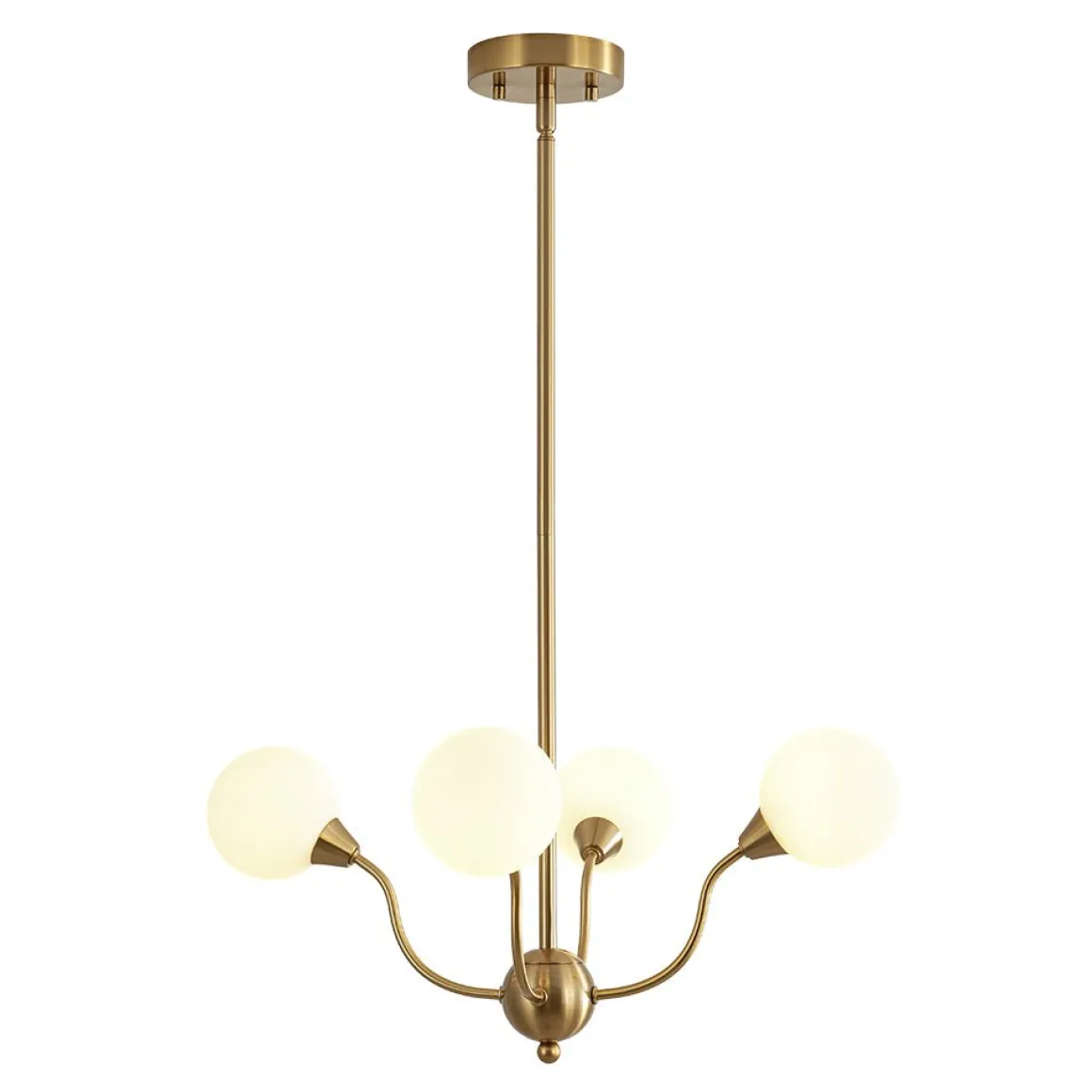 Bloom Frosted Glass Globe Bubble Brass Sputnik Chandelier