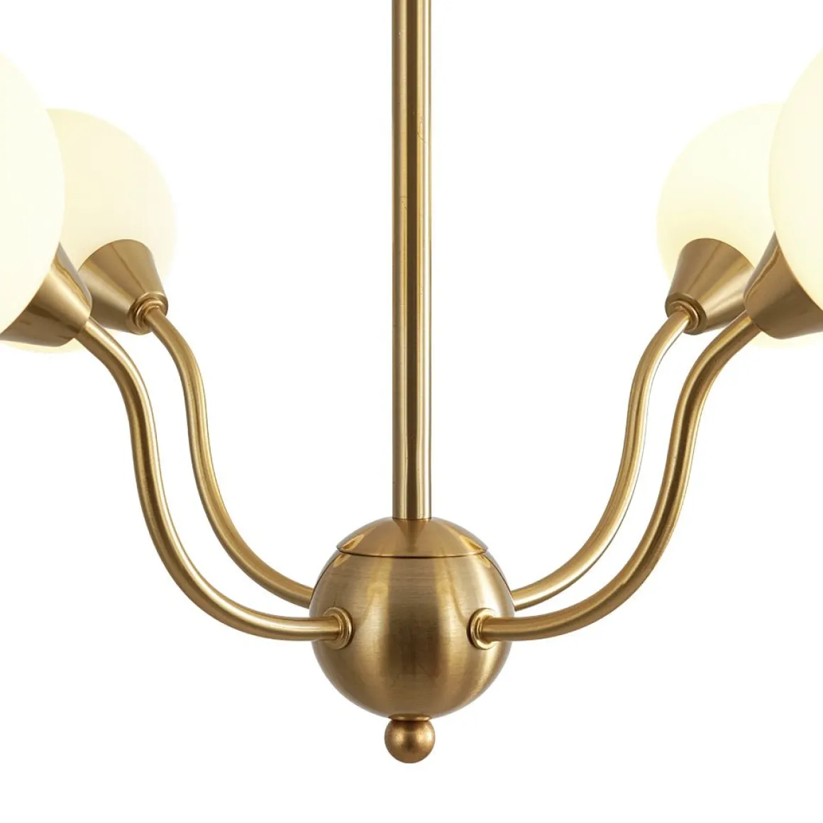 Bloom Frosted Glass Globe Bubble Brass Sputnik Chandelier