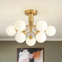 Bloom Frosted Glass Globe Tiered Bubble Sputnik Semi Flush