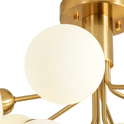 Bloom Frosted Glass Globe Tiered Bubble Sputnik Semi Flush