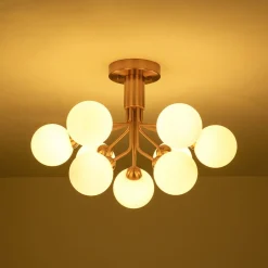 Bloom Frosted Glass Globe Tiered Bubble Sputnik Semi Flush
