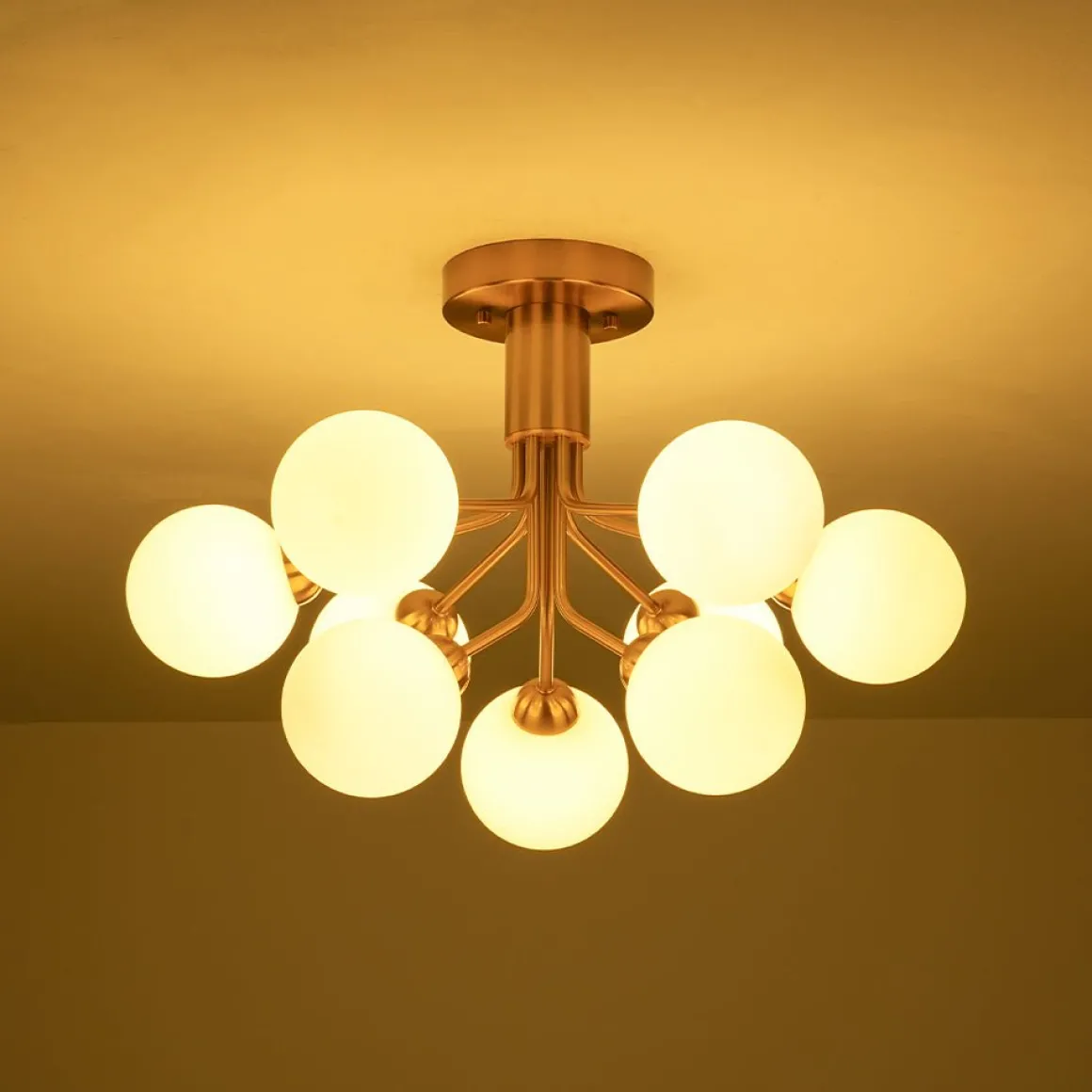 Bloom Frosted Glass Globe Tiered Bubble Sputnik Semi Flush